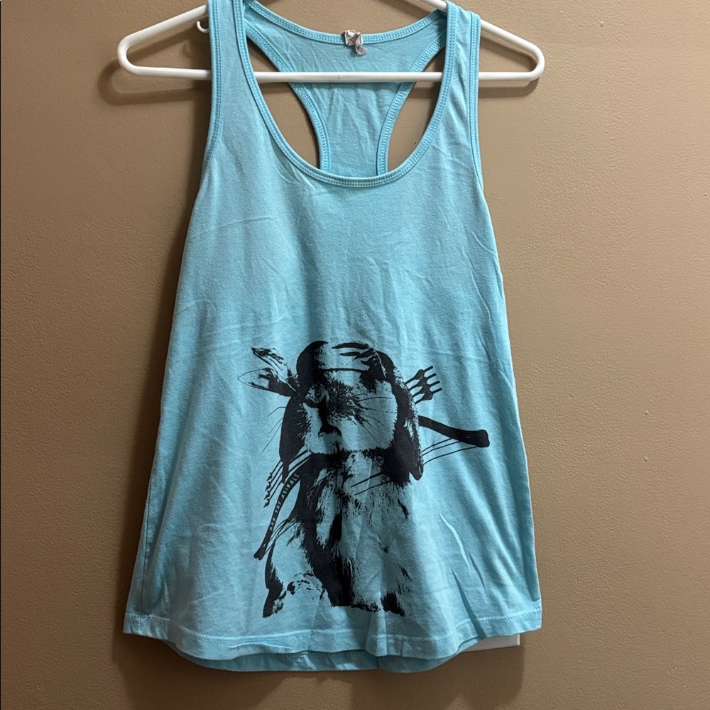 Blue Graphic Tank Top
